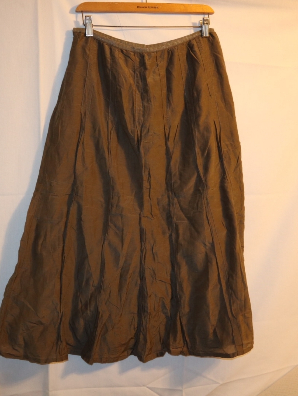 Nic + Zoe SILK A-line Pleated Skirt Women  Brown  Midi Size 10 - Picture 3 of 9